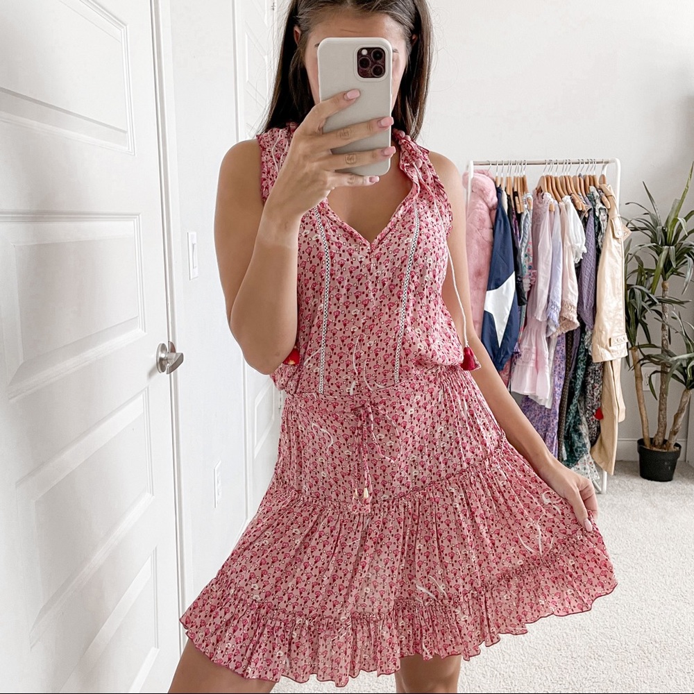 Poupette St. Barth Clara Mini Dress Pink - Picture 1 of 5